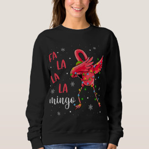 Flamingo Christmas Lights Funny Xmas Santa Hat Ani Sweatshirt