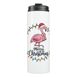 Flamingo Christmas Lights Holiday Thermal Tumbler