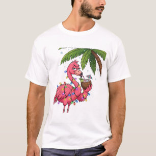 Flamingo Christmas Lights Tropical T-Shirt