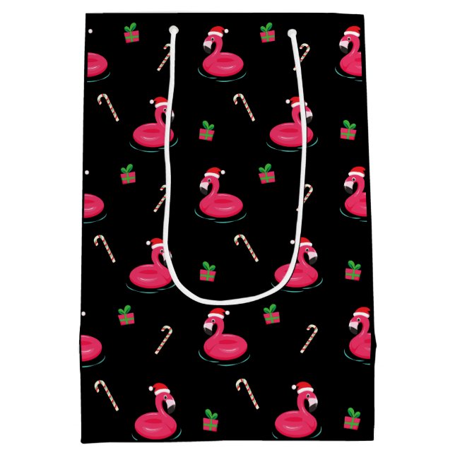 Flamingo Christmas  Medium Gift Bag (Back)