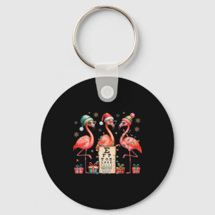 Flamingo Christmas Optometry Ophthalmologist Eye D Key Ring