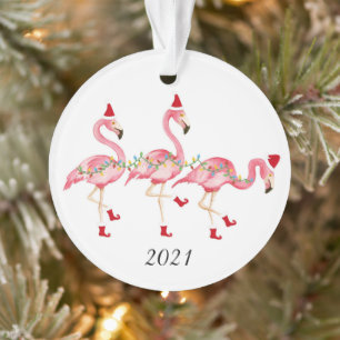 Flamingo Christmas ornament