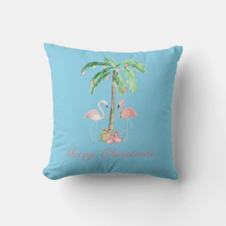 Flamingo Christmas Pillow