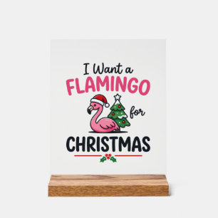 Flamingo Christmas Quote Vector Acrylic Sign