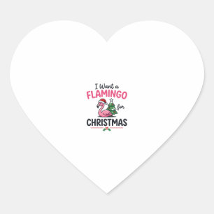 Flamingo Christmas Quote Vector Heart Sticker