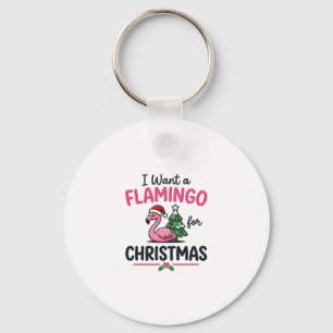 Flamingo Christmas Quote Vector Key Ring