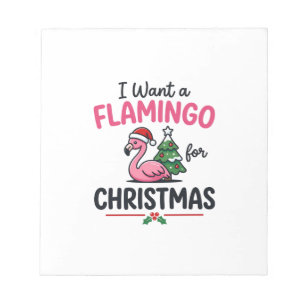 Flamingo Christmas Quote Vector Notepad