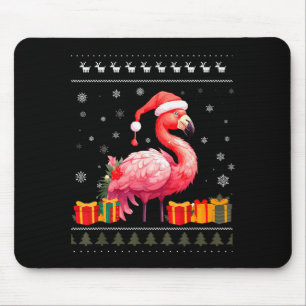 Flamingo Christmas Santa Hat Ugly Christmas Sweate Mouse Mat