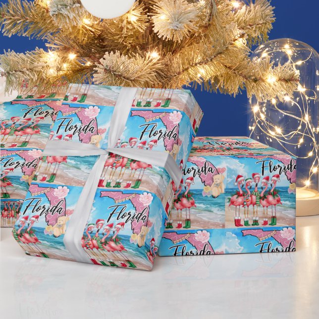 Flamingo Christmas themed from Florida Wrapping Paper (Holidays)
