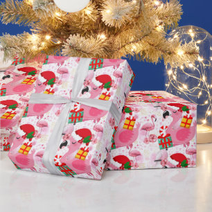 Flamingo Christmas themed Wrapping Paper