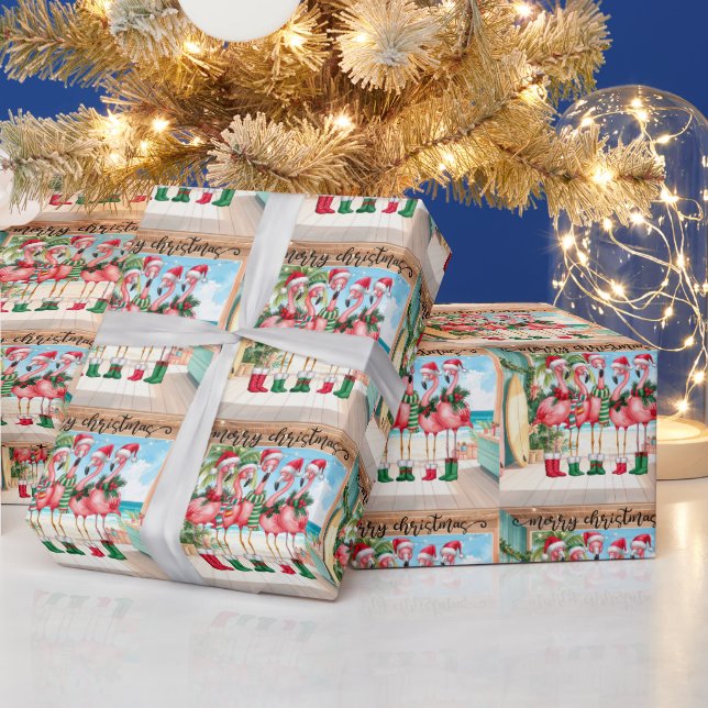 Flamingo Christmas themed  Wrapping Paper (Holidays)
