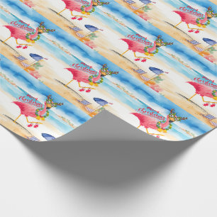 Flamingo Christmas themed Wrapping Paper