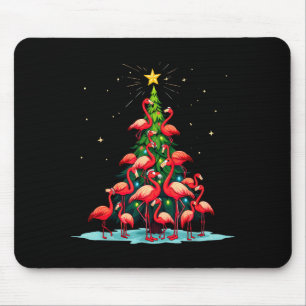 Flamingo Christmas Tree Funny Nkie Holiday Flaming Mouse Mat
