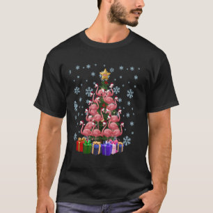 Flamingo Christmas Tree Funny Xmas Matching Family T-Shirt