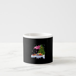 Flamingo Christmas Tree Lights Espresso Cup