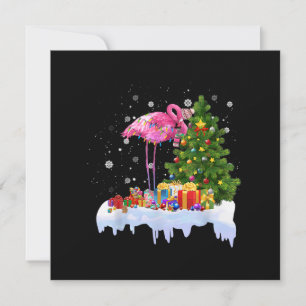 Flamingo Christmas Tree Lights Invitation