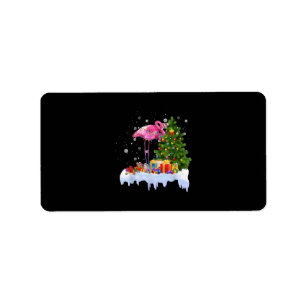 Flamingo Christmas Tree Lights Label