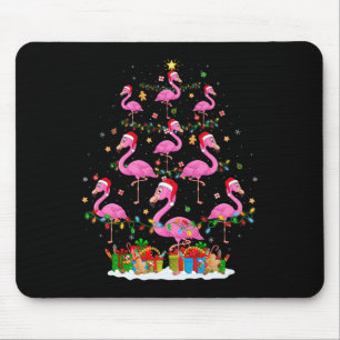 Flamingo Christmas Tree Lights Santa Hat Nk Flamin Mouse Mat