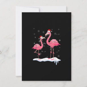 Flamingo Christmas Tree Santa Hat Invitation