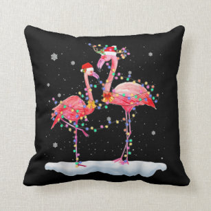 Flamingo clearance christmas pillow