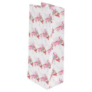 Flamingo Christmas Wine Gift Bag