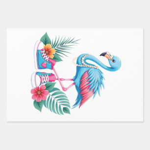 Flamingo Chucks and Pearls Comma La Harris 2024 Wrapping Paper Sheet