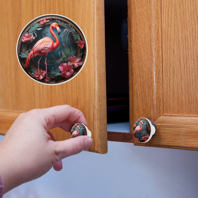 Flamingo Circle Frame Ceramic Knob (Creator Uploaded)