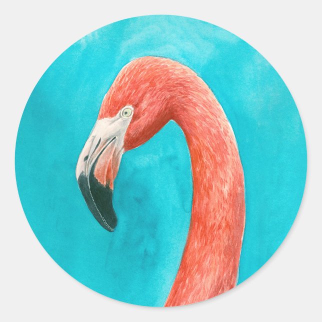 Flamingo Classic Round Sticker (Front)