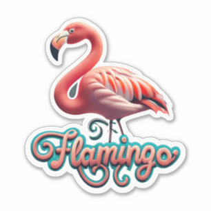 Flamingo Classic Round Sticker
