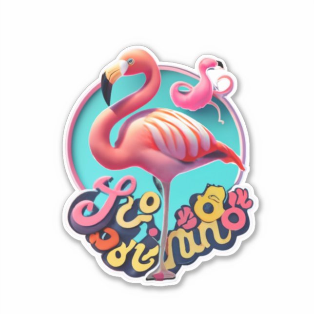Flamingo Classic Round Sticker (Front)