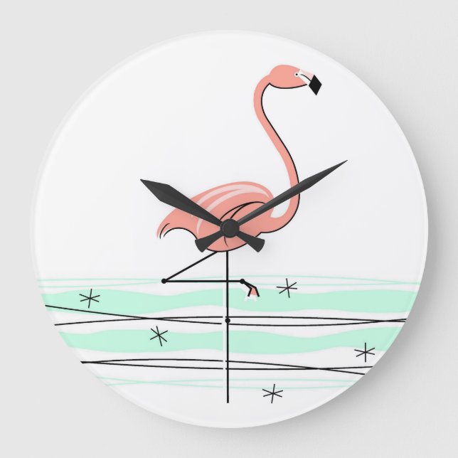 Flamingo clock round (Front)