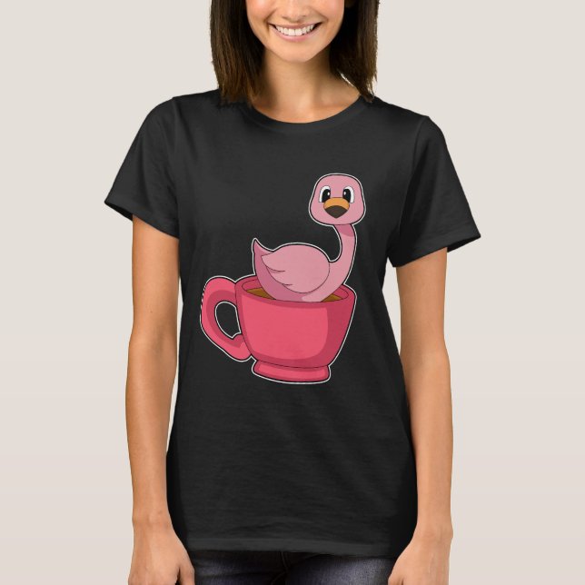 Flamingo Coffee Cup T-Shirt (Front)