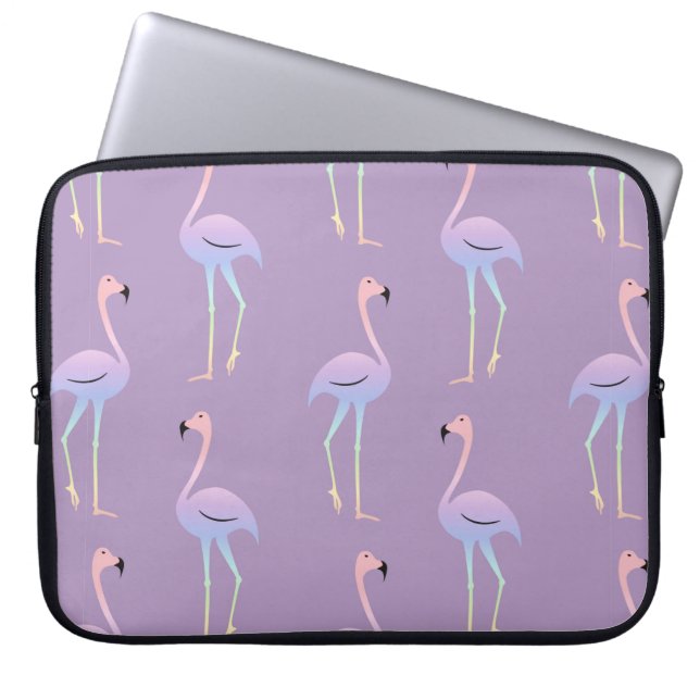 Flamingo colourful rainbow bird. Beautiful seamles Laptop Sleeve (Front)
