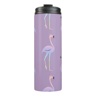 Flamingo colourful rainbow bird. Beautiful seamles Thermal Tumbler
