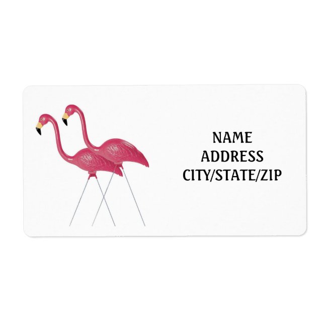 "FLAMINGO COUPLE" RETURN ADDRESS LABELS (Front)