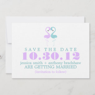 Flamingo Couple Wedding Save the Date Invitation