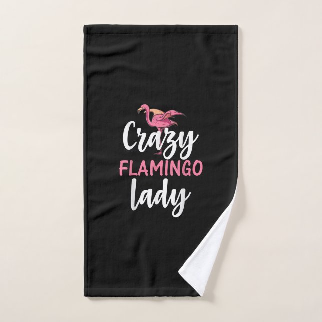 Flamingo - Crazy Flamingo Lady Gifts Hand Towel (Hand Towel)