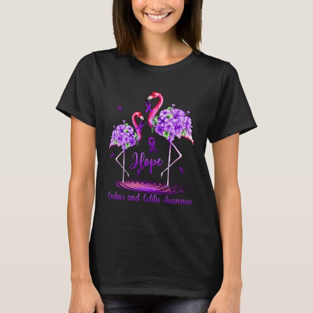 Flamingo Crohn s and Colitis Awareness T-Shirt (Front)