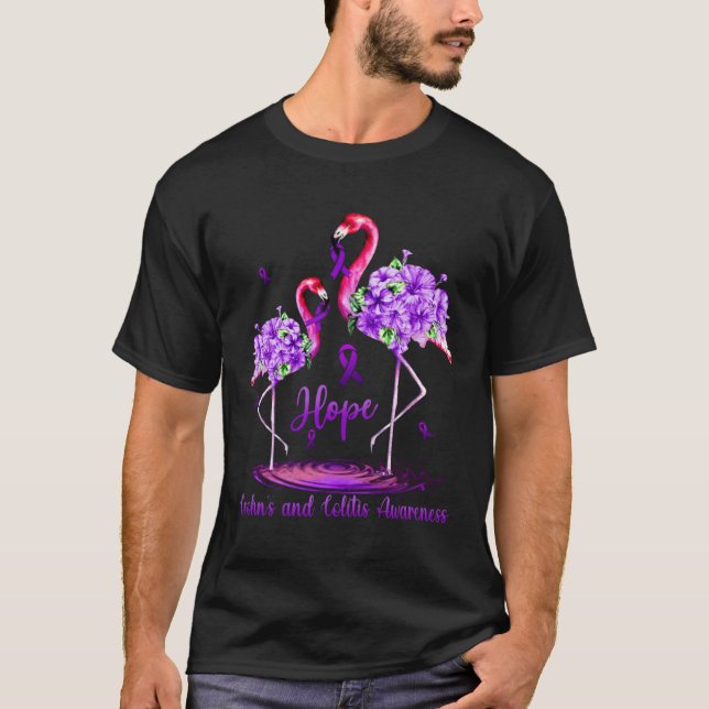 Flamingo Crohn s and Colitis Awareness T-Shirt (Front)