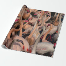 Flamingo crowd photo Wrapping paper