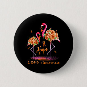 Flamingo CRPS Awareness  6 Cm Round Badge