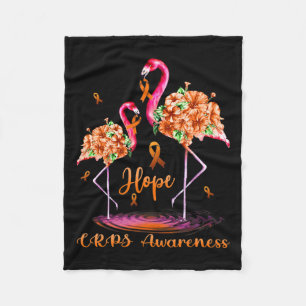 Flamingo Crps Awareness  Fleece Blanket