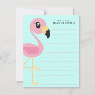 Flamingo Cute Kids Thank You Card