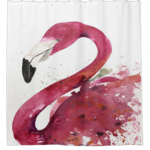 Flamingo   Cute Watercolor Flamingo Gifts Lover Shower Curtain
