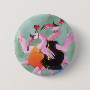 Flamingo Dance 6 Cm Round Badge