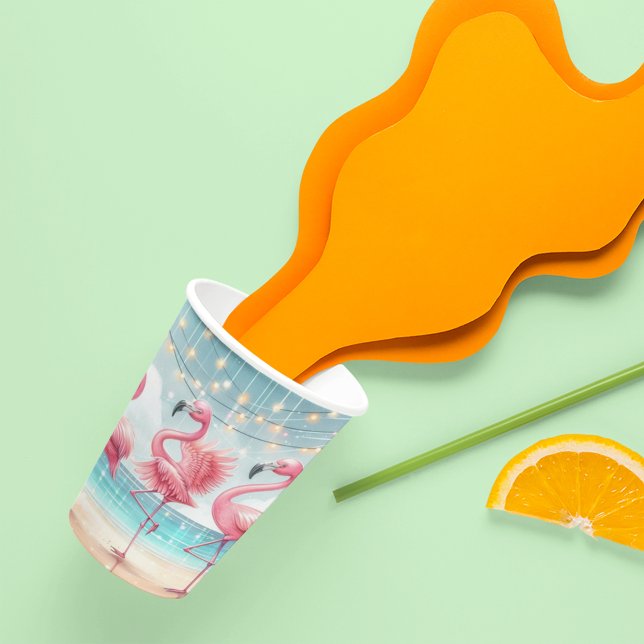 Flamingo Dance and Birthday Celebration Party Paper Cups (Creator Uploaded)