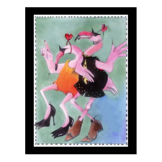 Flamingo Dance Postcard