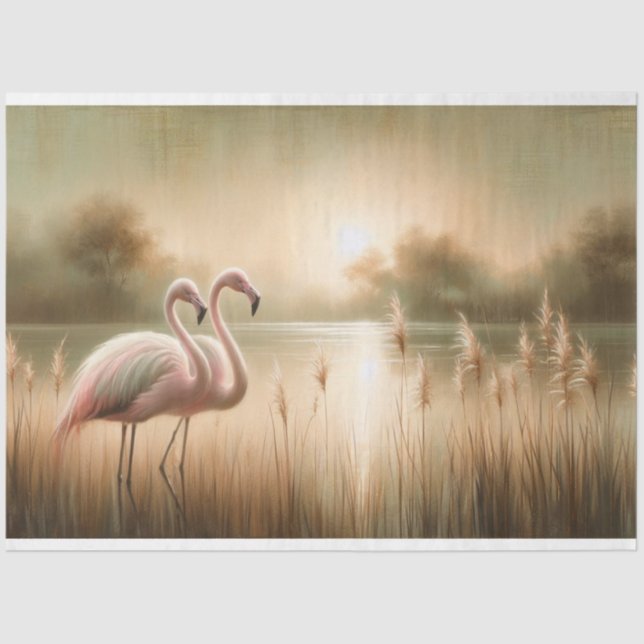 Flamingo Decoupage Tissue paper (Front)