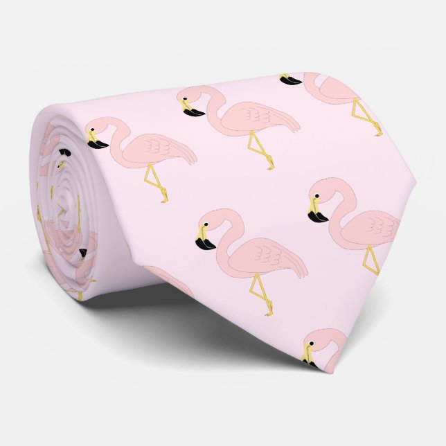 Flamingo Design Tie (Rolled)