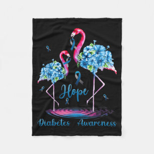 Flamingo Diabetes Awareness Fleece Blanket